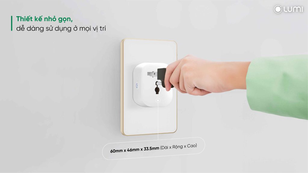 Ổ cắm thông minh Lumi nhỏ gọn, phù hợp nhiều mục đích sử dụng